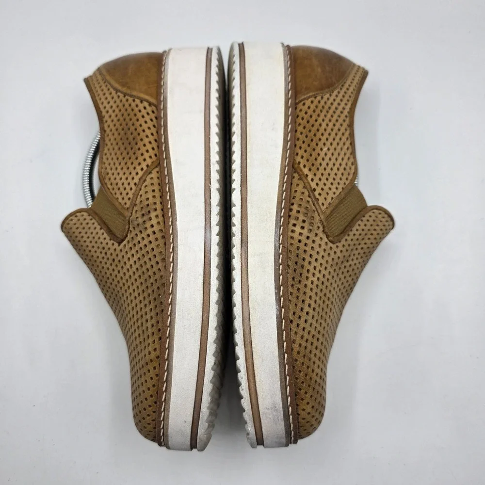 Makis Kotris Shoes Womens 41 Brown Leather Platform Loafer Slip‎ On Greece